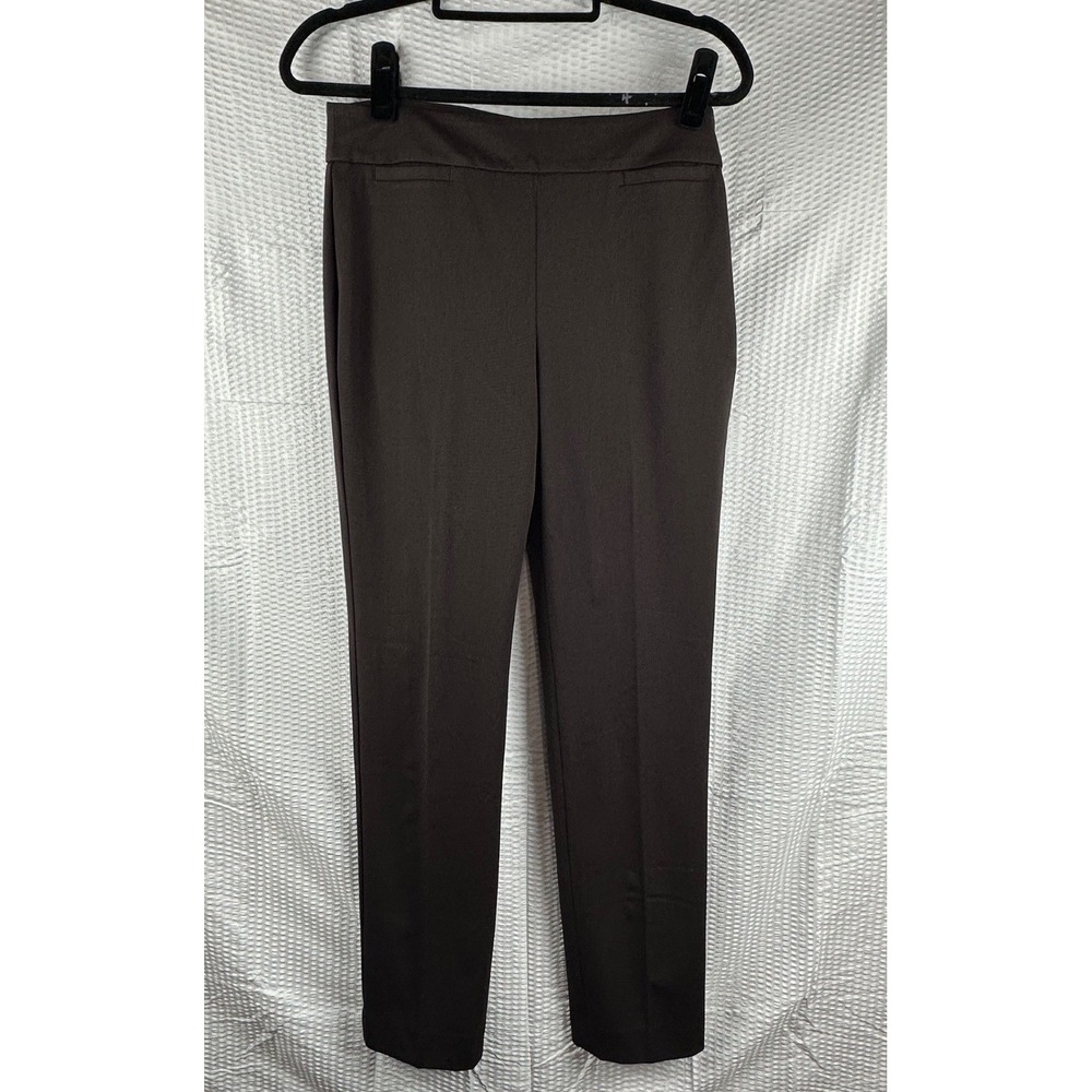 Talbots Refined Bi-Stretch Pant High Waist Straight Leg Full Length Brown Size 2